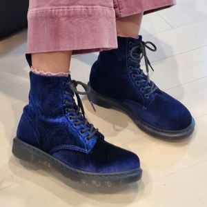 Dr. Martens 1460 Brocade Navy Blue Velvet